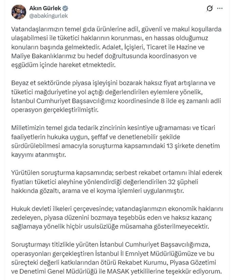 Beyaz Et Sektöründe Operasyon: 32 Gözaltı